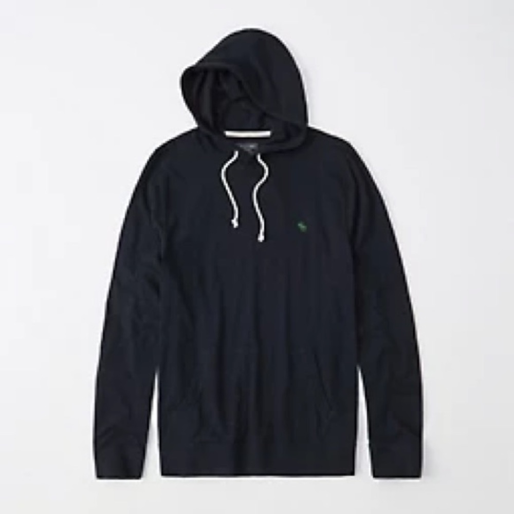 Abercrombie & Fitch Dark Blue Hoodie with Green Emblem